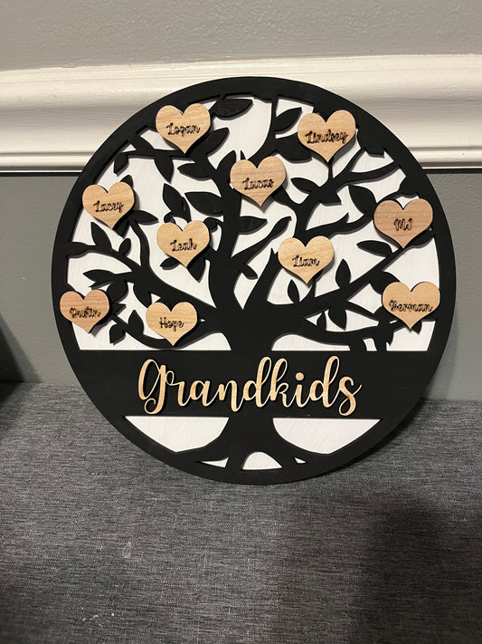 9.5 inch grandkids family tree