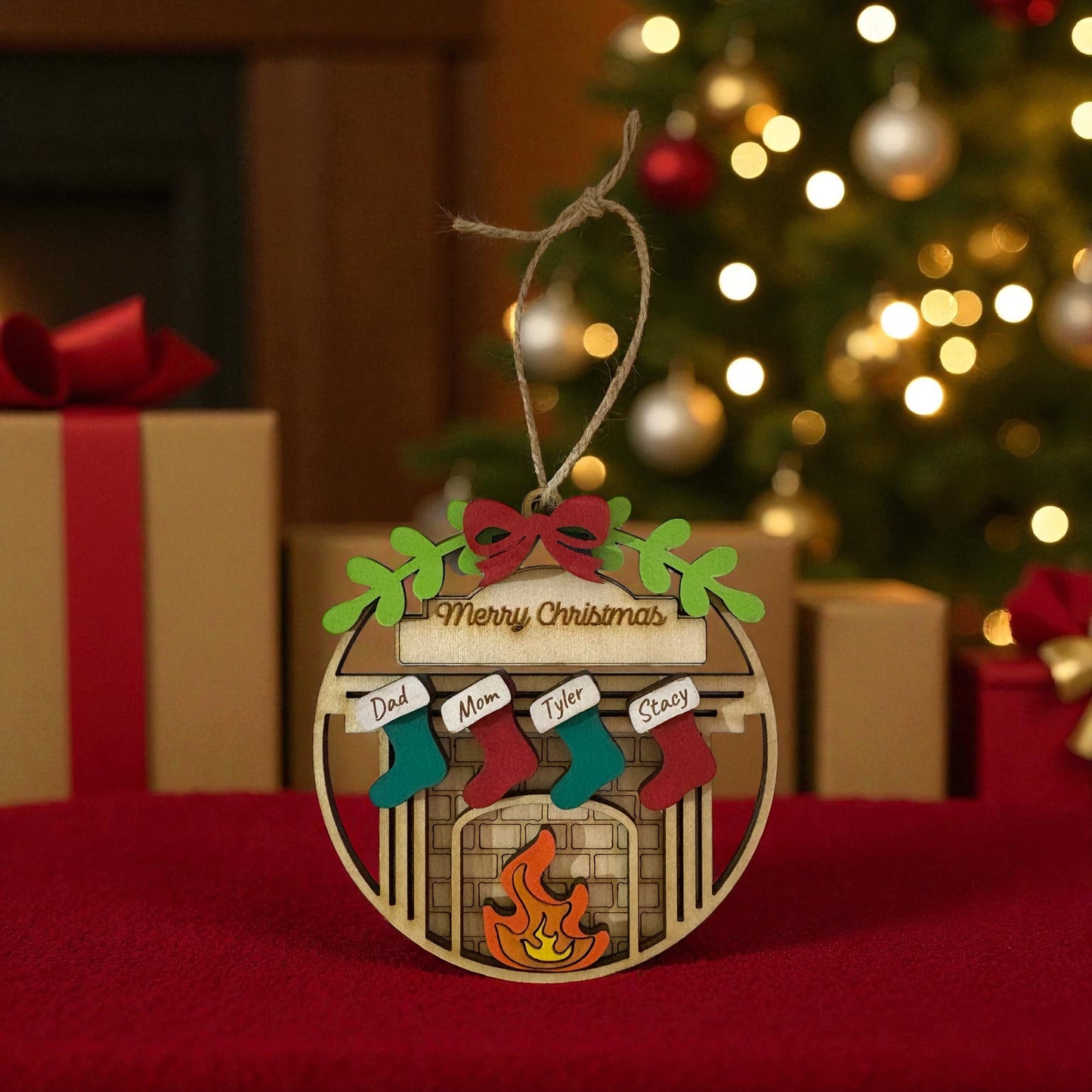 Family fireplace ornament