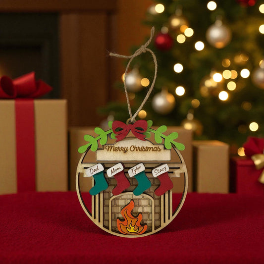 Family fireplace ornament