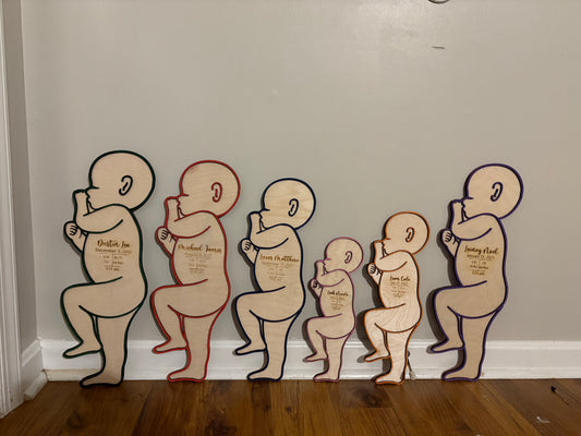 Baby height measurement sign