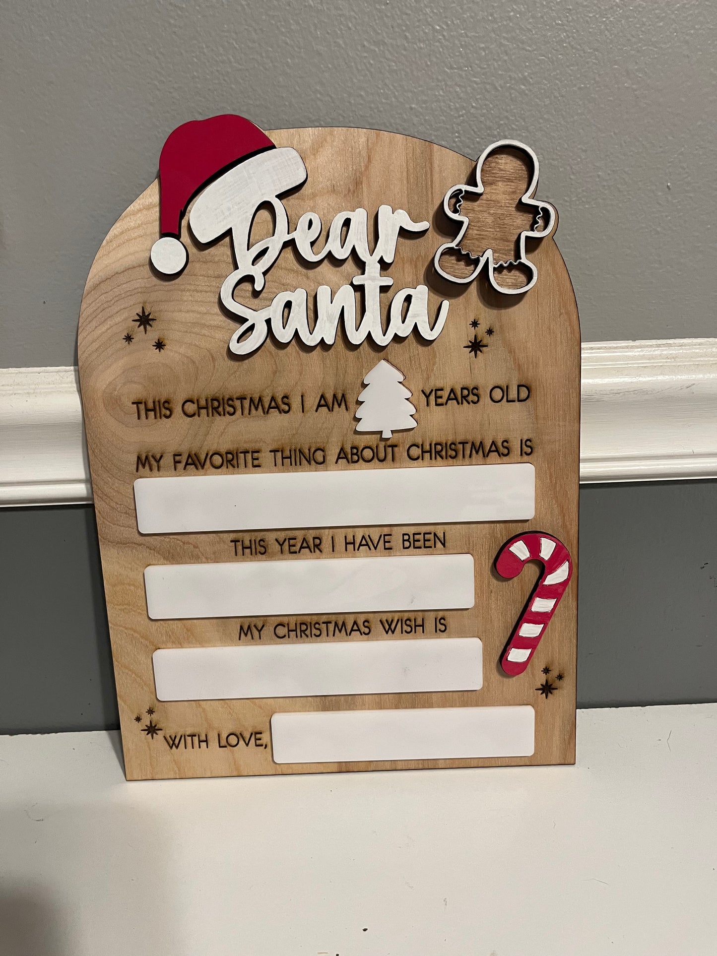 Dear Santa dry erase sign