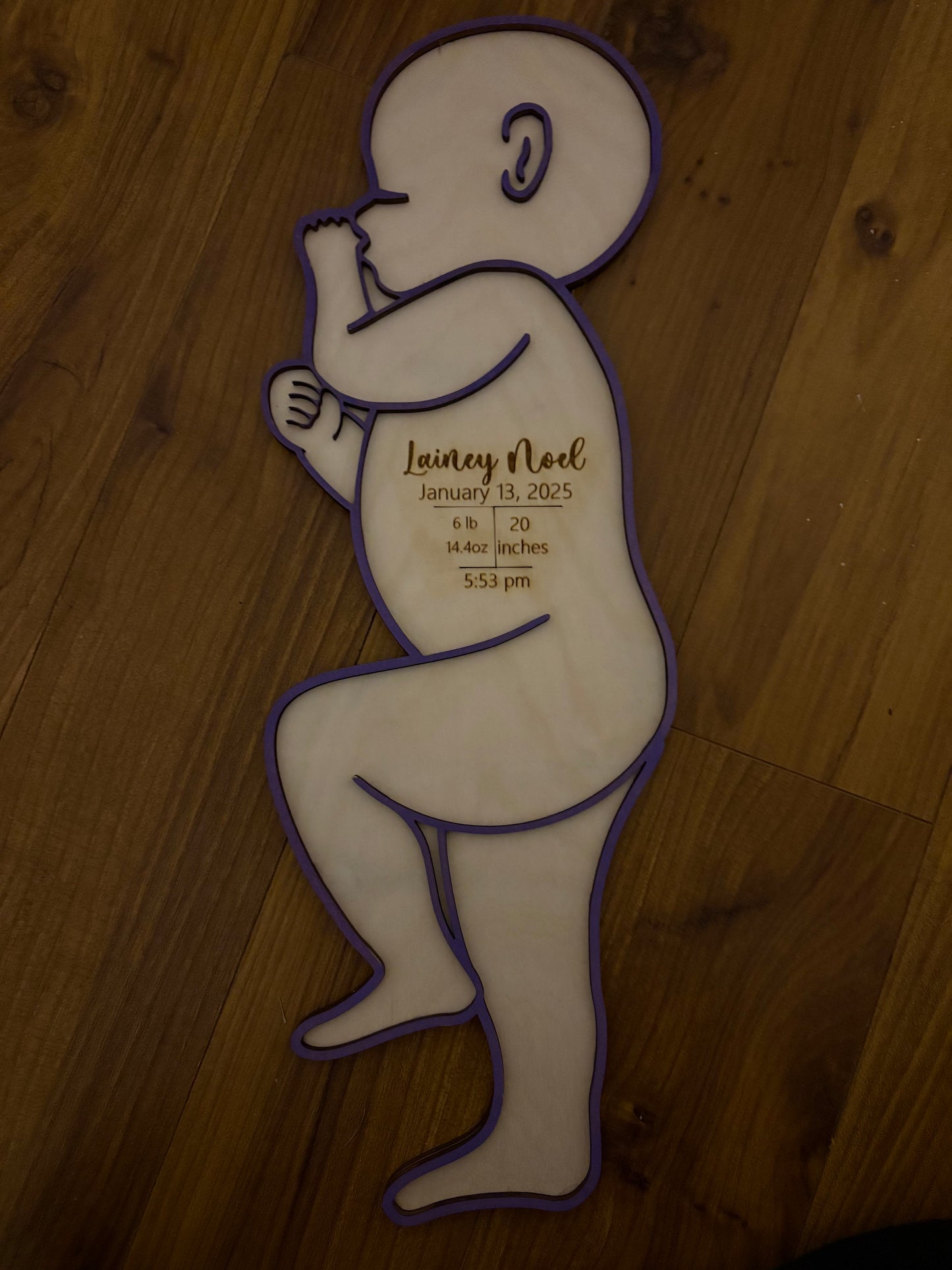 Baby height measurement sign