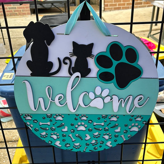 Cat and Dog door sign