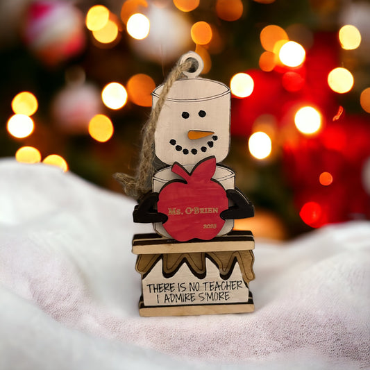 Teacher snowman ornament