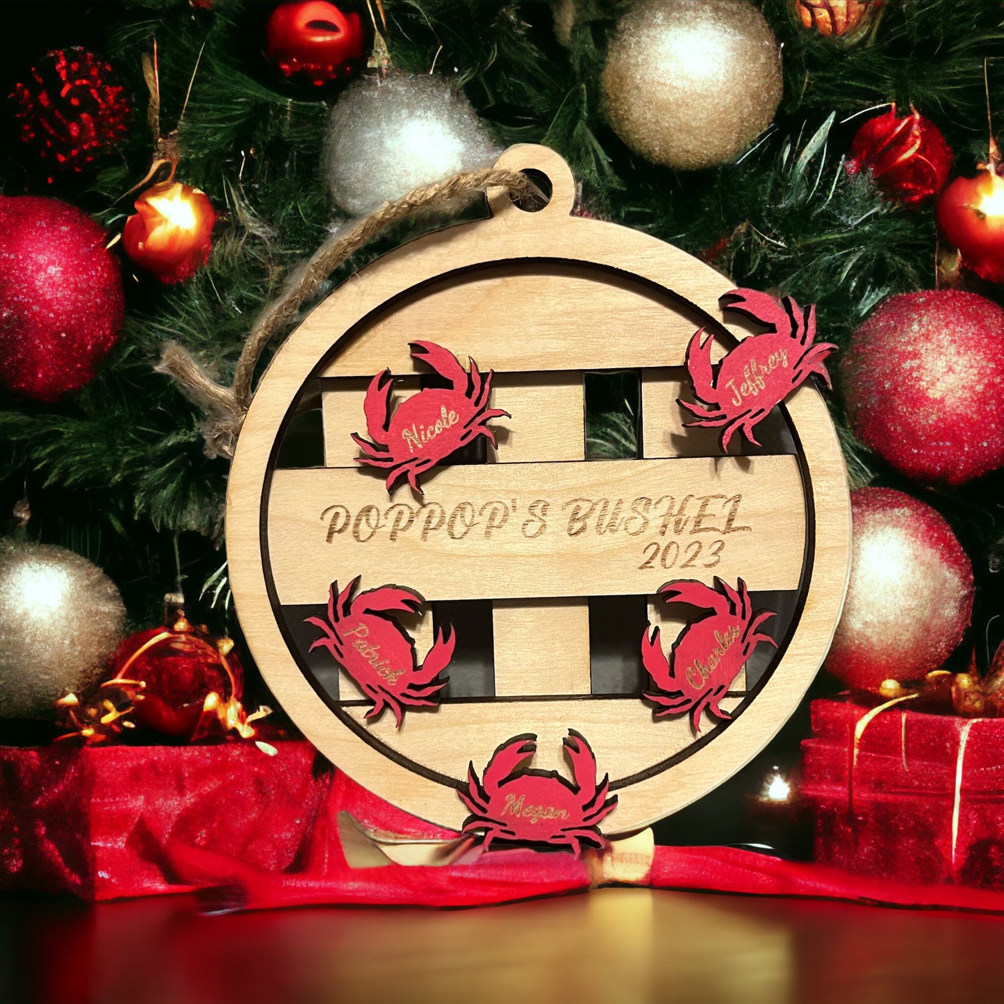 PERSONALIZED crab ornament