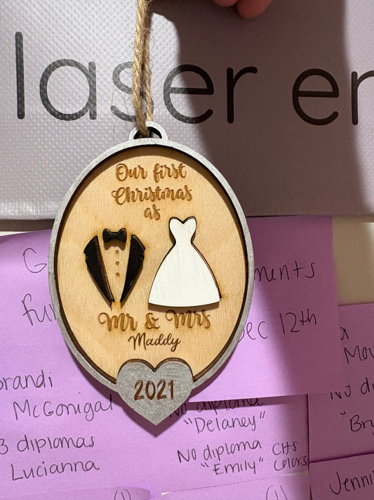 Mr & Mrs ornament