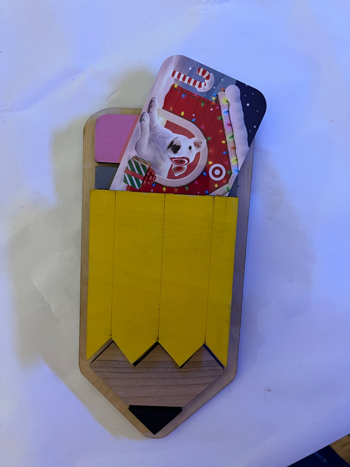 Pencil gift card holder