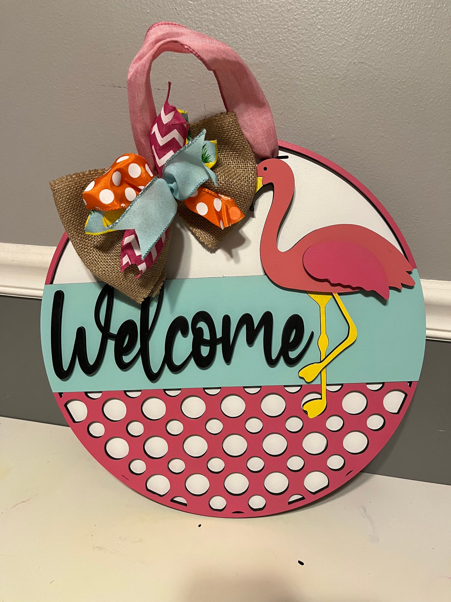 Flamingo door hanger