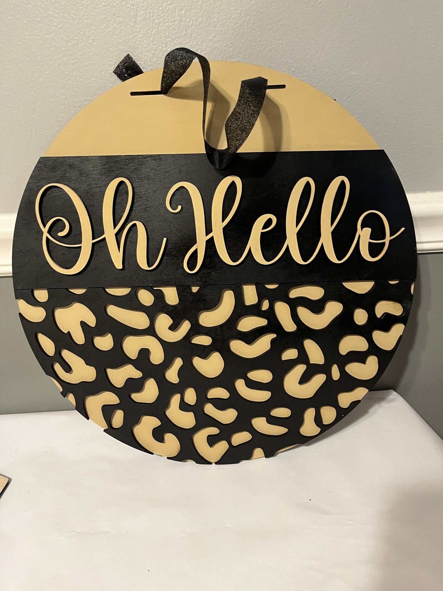 Leopard print door hanger