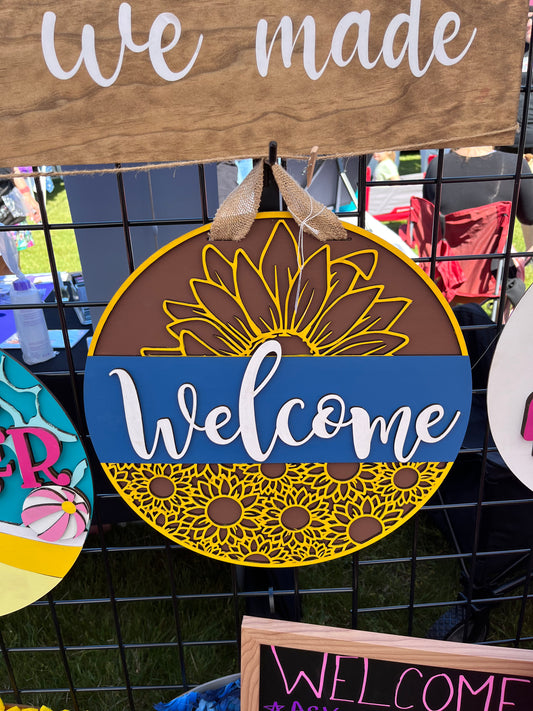 Sunflower door hanger